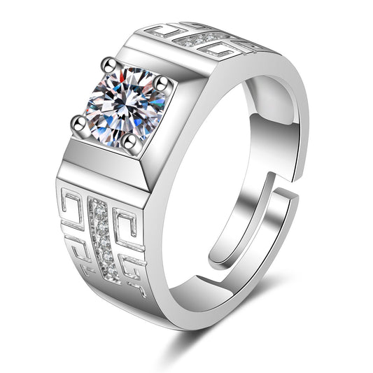 Bronze Great Wall Pattern Fashion Diamond Ring MYA001RS028