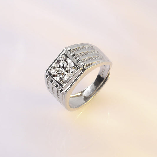 Copper diamond rectangular diamond ring MYA001RS061