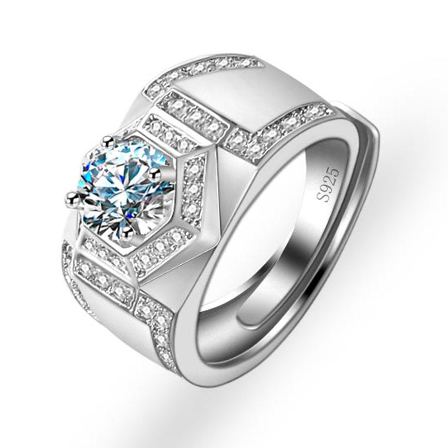 Copper studded diamond domineering sandblasting ring MYA001RS065
