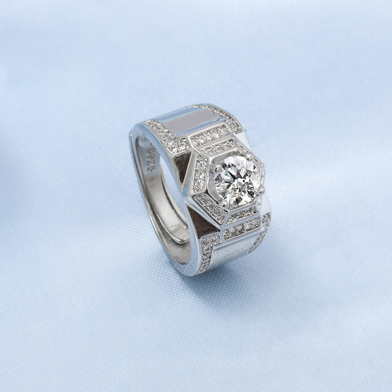 Copper studded diamond domineering sandblasting ring MYA001RS065