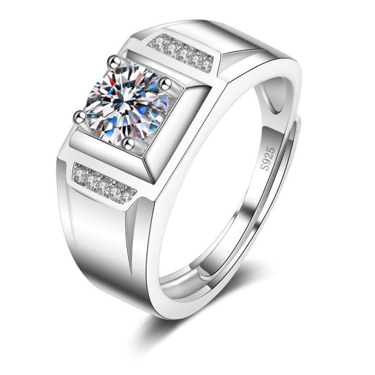 Copper Silver Plated Fashion Diamond Ring MYA001RS024