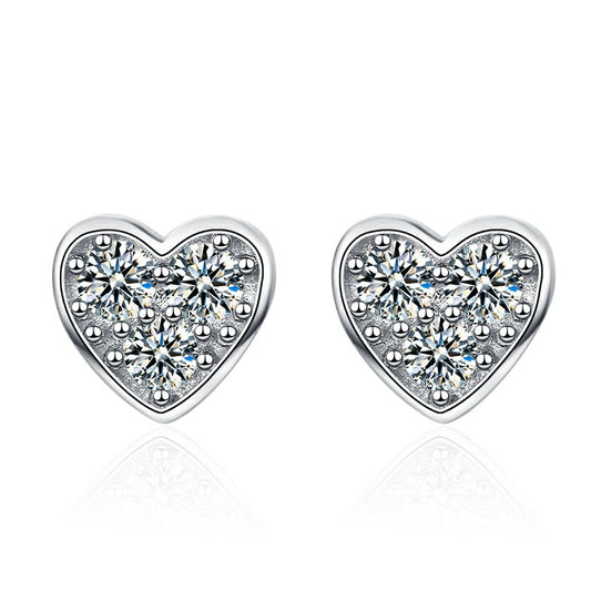 Copper heart-shaped zircon earrings MYA001ES081