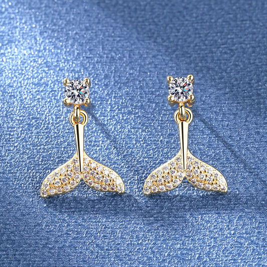 Copper mermaid earrings MYA001ES085