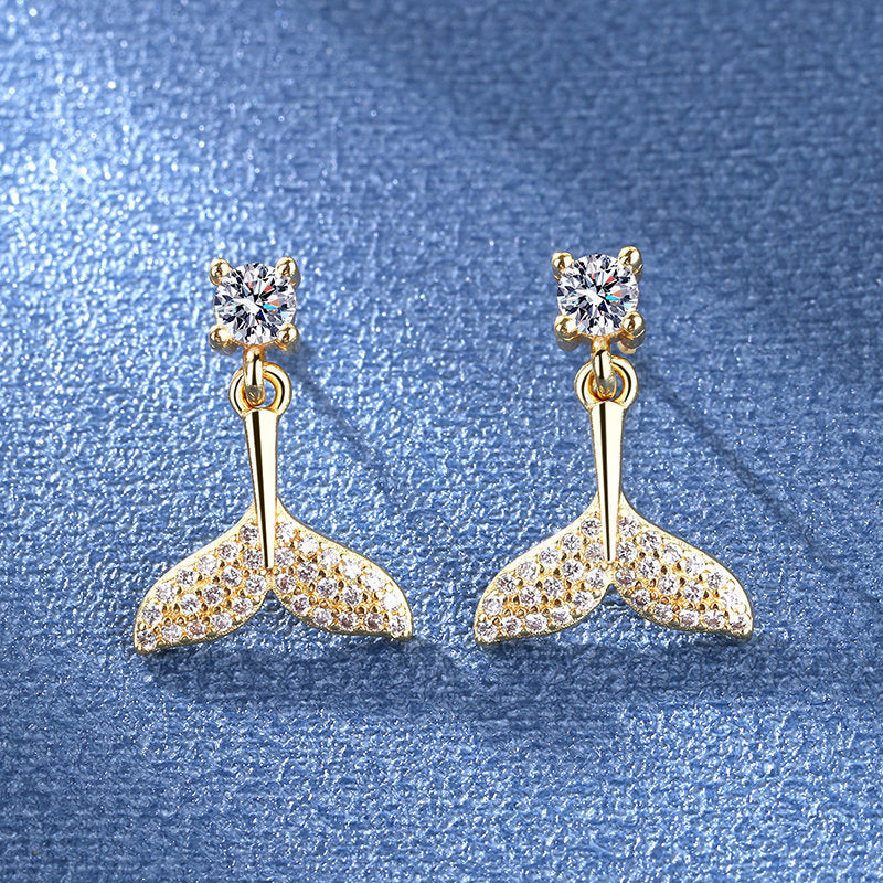 Copper mermaid earrings MYA001ES085