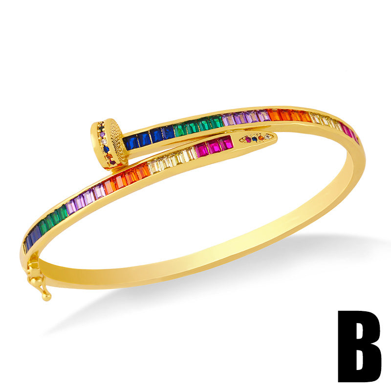 Alloy colored zircon bracelet MYA002BT026