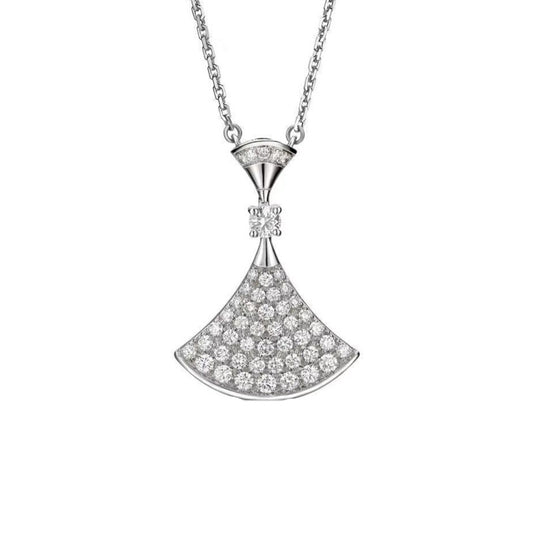Copper fan full diamond necklace MYA001NE005