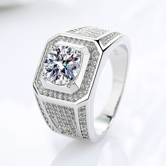 Copper Fashion Mosang Stone Diamond Ring MYA001RS035
