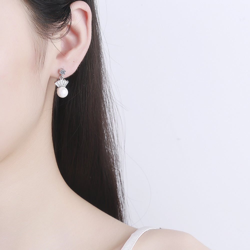 Copper Crown Tassel Pearl Earrings MYA001ES072