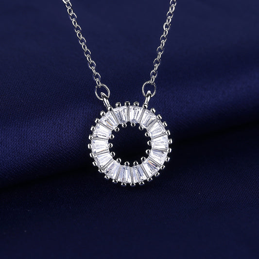 Copper studded diamond geometric ring necklace MYA001NE092