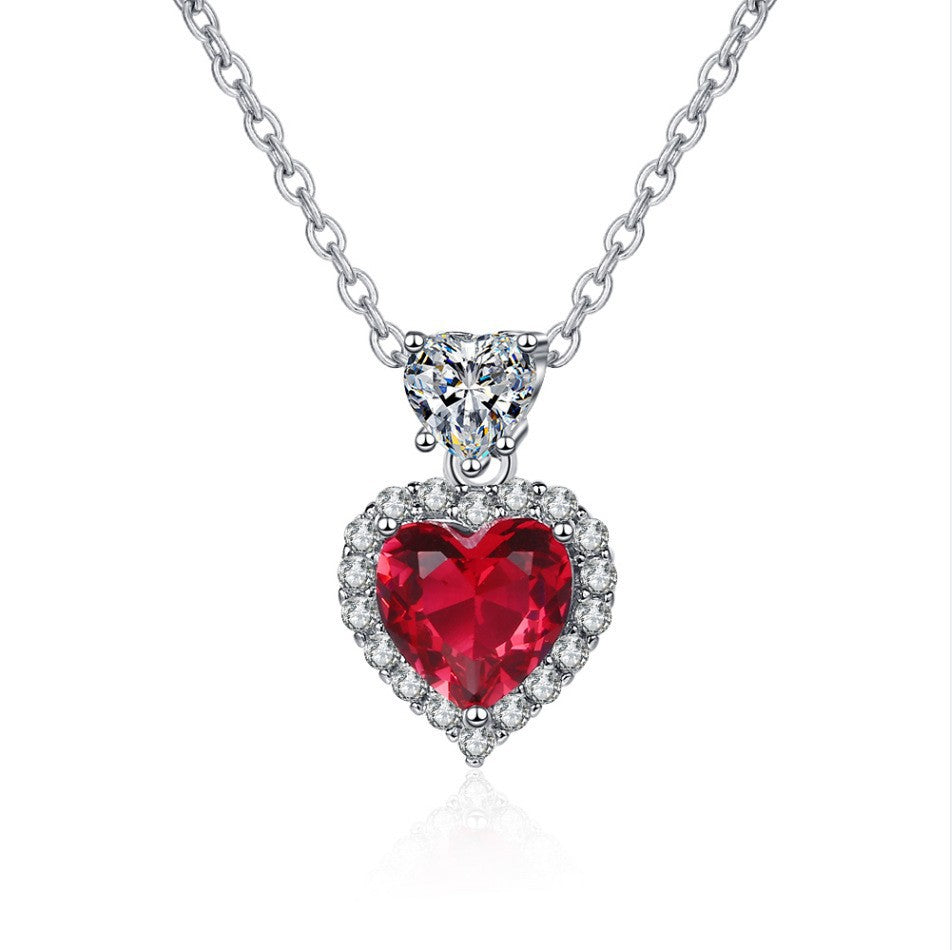 Copper Ocean Heart Ruby Necklace MYA001NE018