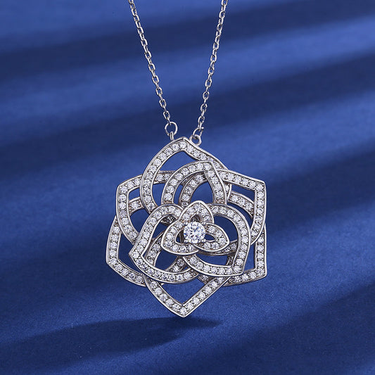 Copper Diamond Rose Blossom Necklace MYA001NE099