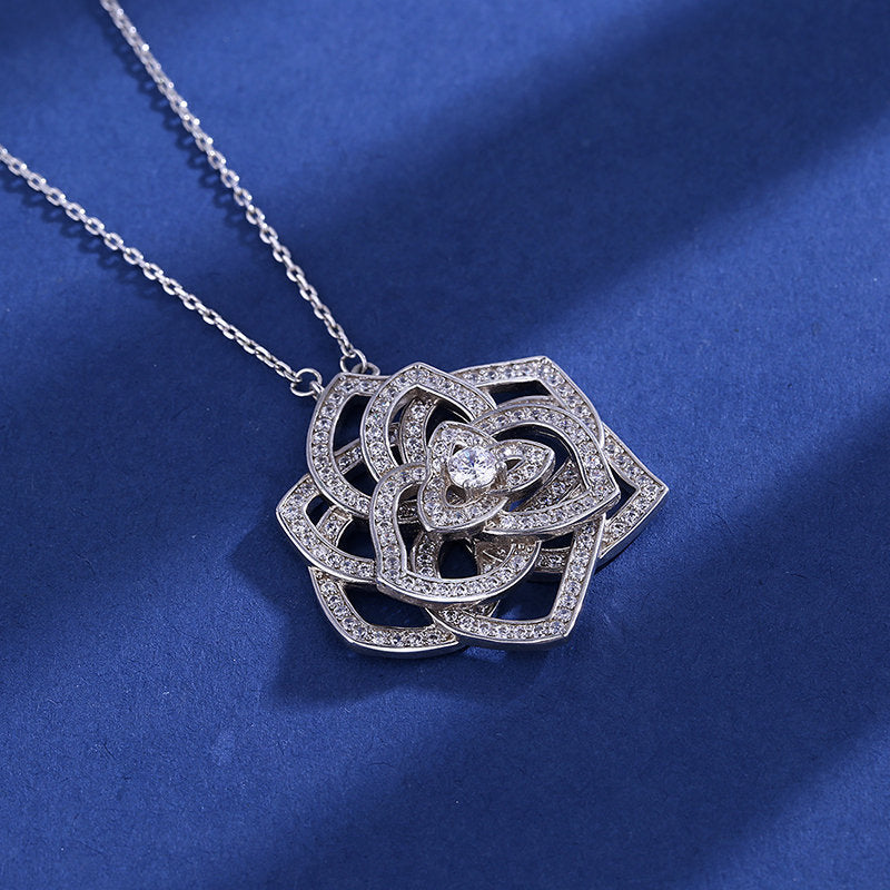 Copper Diamond Rose Blossom Necklace MYA001NE099