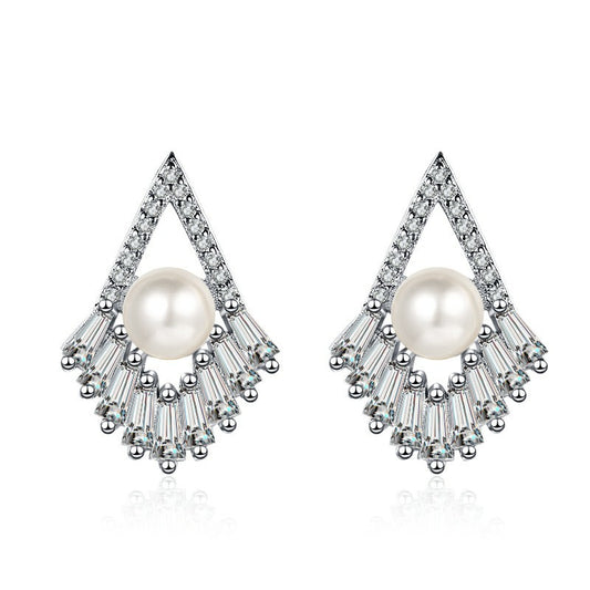 Copper temperament diamond shaped earrings MYA001ES069