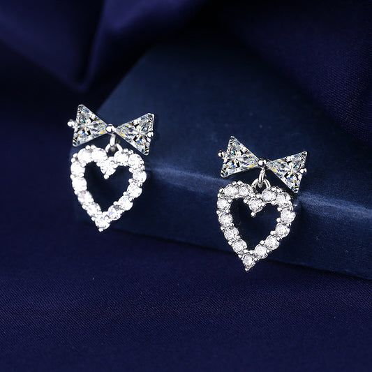 Copper bow studded diamond earrings MYA001ES051