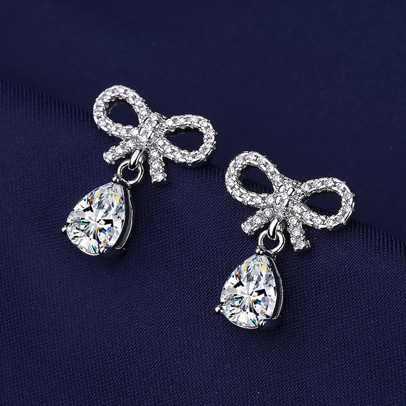 Copper bow tassel earrings MYA001ES083